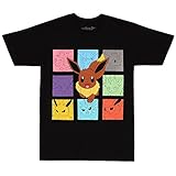 Pokemon Eevee Cubes T-shirt (Extra Large,Black)