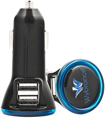 Multiple USB Port Car Phone Charger: Car Adapter for Portable Cell Phone Chargers - 12V Dual USB Car Charger for iPhone 5/6, iPod &amp; Android - Wybrance