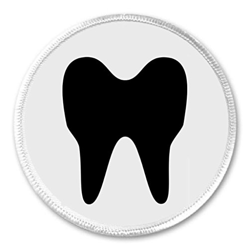 Tooth Black & White 3" Sew On Patch Dentist Dental Hygienist Doctor Orthodontist