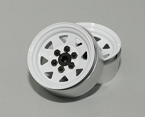 6 Lug Wagon 1.9 Stamped Beadlock Wheels, White (2)