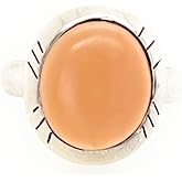Natural Peach Orthoclase Moonstone 925 Sterling Silver Unisex Ring Size 8
