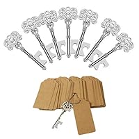 DerBlue 60 PCS Key Bottle Openers,Vintage Skeleton Key Bottle Opener,Skeleton Key Bottle Openers Wedding Favors Rustic Decoration with Escort Tag Card (Silver)