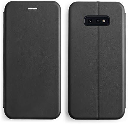 Starred Flip Leather Wallet Case for Samsung Galaxy S10e Standing Magnetic Cover Clamshell Case 360-degree Protective (Black)