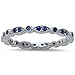Simulated Blue Sapphire Stackable Eternity Band .925 Sterling Silver Band Ring Sizes 4-12