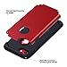 ULAK iPhone 7 Case Red, Slim Fit TPU Plastic & Hard PC Protection Hybrid Dual Layer Anti-Scratch Shock Absorbing Cover for Apple iPhone 7 4.7 inch, Red/Black