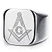 Stainless Steel Masonic Ring for Men Vintage Freemason Symbol Masonic Ring Bands Pinky Ring Size 6-14