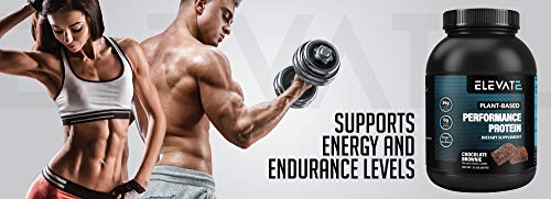 Elevate Nutrition Plant Based Vegan Performance Protein, 26 Servings, Low Carb, NO Sugar, High Protein, High BCAAs, High Glutamine, GMO-Free, Dairy and Soy Free, NO Artificial (Chocolate Brownie)