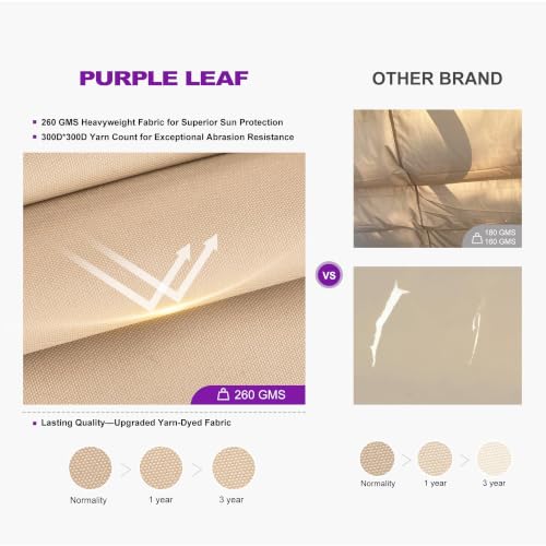 PURPLE LEAF 12' X 16' Outdoor Retractable Pergola with Sun Shade Canopy Patio Metal Shelter for Garden Porch Beach Pavilion Grill Gazebo Modern Yard Grape Trellis Pergola, Beige