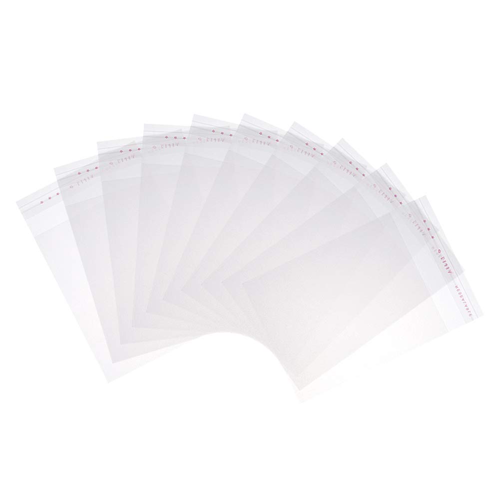 NBEADS 1000 Pcs Clear Self Adhesive Seal Plastic Cellophane Bags, 140x90mm