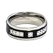 Titanium Ring Wedding Band Black Plated Round Cubic Zirconia Men Women 6/8mm