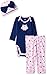 Gerber Baby 3 Piece Bodysuit, Cap and Legging Set, owl, 3-6 Months