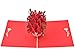 PopLife® Red Roses 3D Pop Up Valentine's Day Card - Happy Anniversary for Her, Bouquet Valentine's Day Card, Happy Birthday, Engagement - for Mom, Daughter, Wife, Fiancé, Girlfriend