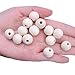 BronaGrand 100pcs 14mm Natural Color Round Ball Wood Spacer Beads Jewelry Findings Charms
