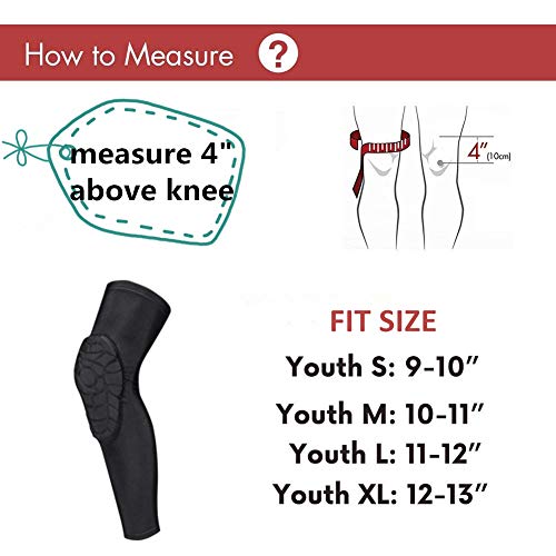 image for TUOY Kids Youth Knee Pads Padded Compression Knee Sleeve for Football 