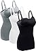 Bralido Women's Nursing Tank Camis with Built-in Maternity Bra for Breastfeeding Pack of 3 Color Black White Grey Size L