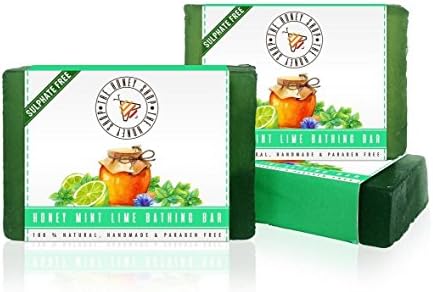 The Honey Shop Mint & Lime Bathing Bar (Sulphate & Parabeen Free), 100 G, (Pack Of 3)