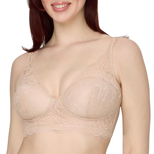 Maidenform Women's Wireless Bralette, Pure Comfort Lace Longline Bra for Women,…
