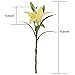Meiwo Artificial Flowers, 5pcs Artificial Lillies with 3 Buds, Full Bloom Artificial Latex Real Touch Flowers for Home Decor, Wedding, Parties, Offices, Restaurants(Yellow)