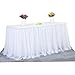 Suppromo 14ft White Tulle Table Skirt Tutu Table Skirt Tablecloth Decorations for Rectangle or Round Tables for Birthday Party Baby Shower Wedding Buffet Banquet Decoration(L14(ft)*H 30in)