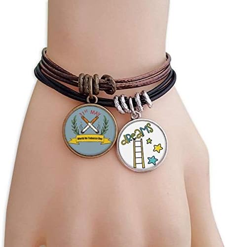 Logo World No Tobacoo Day Bracelet Rope Wristband Dream Hope Ladder Star