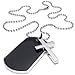 KONOV Army Style Dog Tag Cross Pendant Mens Necklace, Color Black Silver, 27 inch Chain