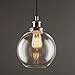 Linea di Liara Primo Large Chrome Glass Globe Pendant Light Fixture Farmhouse Pendant Lighting for Kitchen Island Mid Century Modern Ceiling Light Clear Glass Shade, UL Listed