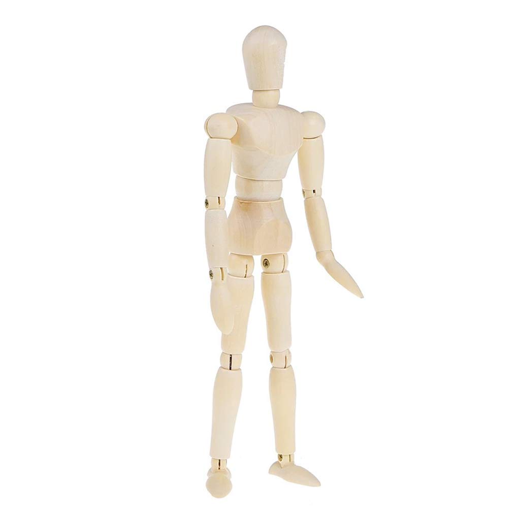 8 Inch Wooden Art Drawing Mannequin, Adjustable and Flexible Manikin Joint Puppet Artist Doll for Desktop Decoration Aesthetic Articulated Decor Artwork Body Painting and Drawing Aid