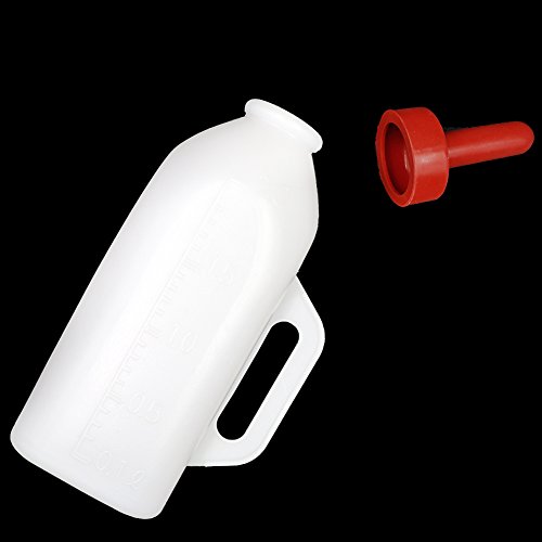 Calf Milk Feeder Bottle with Nipple Sheep Lamb Milk Bottle Holder Teat 2 Liter Milking Feeding Replacement Rearing Drinker by Livestocktool