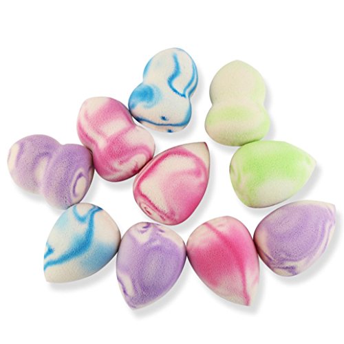 Franterd 10PCS Pro Beauty Flawless Makeup Foundation Puff Multi Shape Sponges Blender
