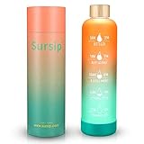Sursip 32 oz Glass Water Bottle With Stylish Bamboo