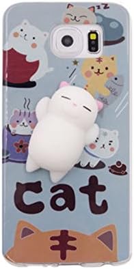 Squishy Animals Case for s7 edge,Cute 3D Soft Silicone Cute Bear Toy on Back for Release Stress Protective Phone Cover for Samsung Galaxy S7 Edge (lovely cat for s7 edge)