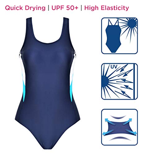 Damen-Sportlicher-Einteiler-Badeanzug-Damen-Badeanzug-Einteilig-Sport-Schwimmanzug-fuer-Damen