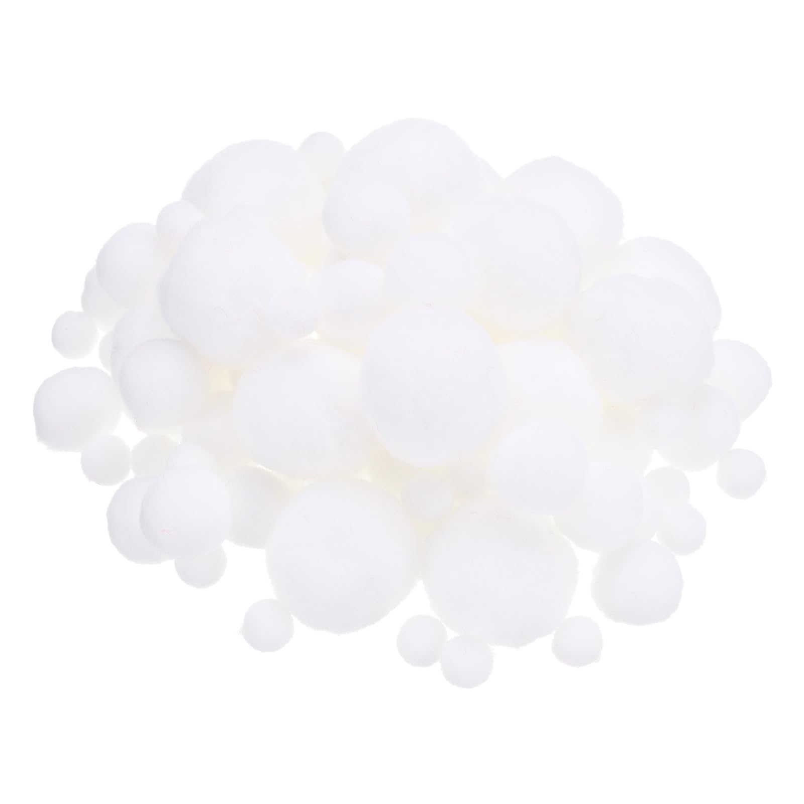 PATIKIL Assorted Size Fuzzy Pastel Pom Pom Balls for Crafts, 130Pcs Art Supplies DIY Creative Craft Material Handicraft Decorations, White