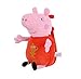 Peppa Pig Backpack Plush Toy Children's bag,kids Backpack(Gorge:Blue&Peppa:Red) (Red)