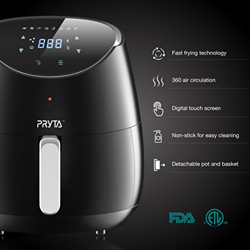 Air Fryer, PRYTA 5.3Quart Electric Oil Less Hot Air Fryer Cooker with