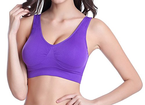 Vermilion Bird Women's 8 Pack Seamless Comfortable Sports Bra with Removable Pads Pack of 8 L - Thumbnail 2