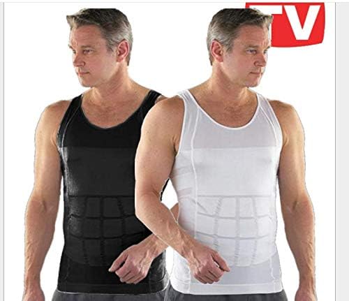 New Slim Lift Slimming Mens Body Slimming Tummy Shaper Vest Cami Tanl Body Sharper (XL, White)
