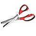 Xpener 5 Blades Herb Scissors with Cleaning Brush (Red)