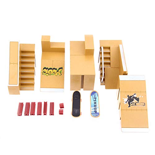 AODD Finger Board Skate Park Kit, 5pcs Skate Park Kit Ramp Parts, Mini Finger Skateboard Fingerboards Ultimate Parks with2 Pcs Finger Boards, an Indoor Sport Suitable for All Ages - Thumbnail 3