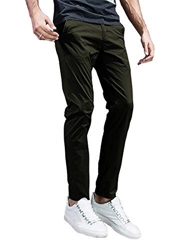 Match Mens Slim-Tapered Flat-Front Casual Pants