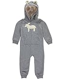 Carters Baby Boys Hooded Fleece Jumpsuit Moose Gray