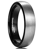 King Will 6mm Titanium Ring Brushed Black Plated Comfort Fit Wedding Band For Men Women