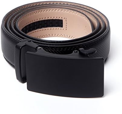 28"-60" Men's Black Leather Dress Belt jeans Ratchet belts for men big and tall