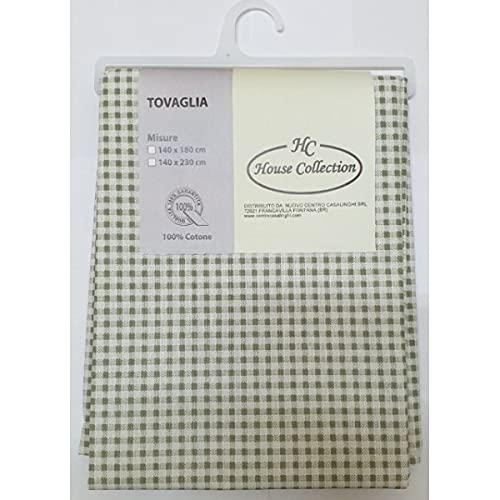 HOUSE COLLECTION GREEN QUADRETTI TOWEL 140x230 cm