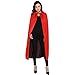 WESTLINK Cloak with Collar Costume Cape (35-66inches) Black Red Reversible