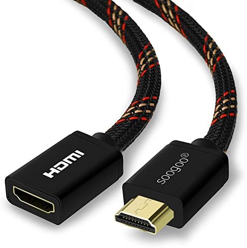 HDMI Cable 2.0 Nylon Braided HDTV Cable to HDMI Adapter Male to Female Lead for Video 4K UHD 2160p, HD 1080p, 3D - Xbox…