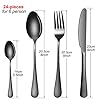 Cutlery-Flatware-Set24-Piece-Silverware-Set-with-Gift-Box-Stainless-Steel-Tableware-Dinnerware-Sets-Knife-Fork-Spoon-Service-for-6-Multipurpose-Use-Safe-for-Home-Kitchen-Party-Black Cutlery Flatware Set,24 Piece Silverware Set with Gift Box Stainless Steel Tableware Dinnerware Sets Knife Fork Spoon…