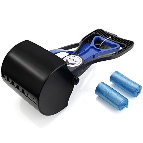 LNE Long Handle Portable Pooper Scooper for Dog Cat Jaw Claw Rake