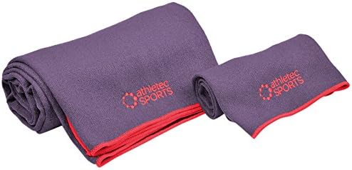 Athletec Sports Ultra Absorbent Yoga Towel Set, Purple