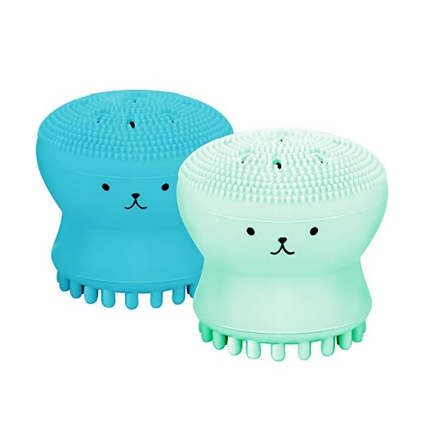 GIRO-Silicone-Octopus-Facial-Cleansing-Brush-Massager-Face-Scrubber-Deep-Pore-for-Skin-Care-Exfoliating-Massage-Handheld-Face-Brush-Manual-Facial-Cleansing-BrushesBlueGreen GIRO Silicone Octopus Facial Cleansing Brush Massager Face Scrubber Deep Pore for Skin Care Exfoliating Massage Handheld…